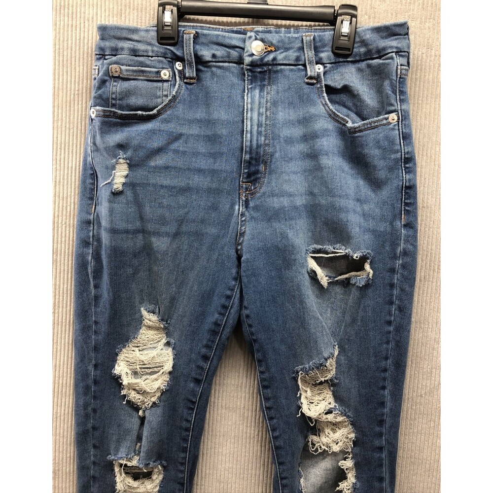 Aeropostale Womens Denim Jegging Size 14 Factory Destroyed High Rise